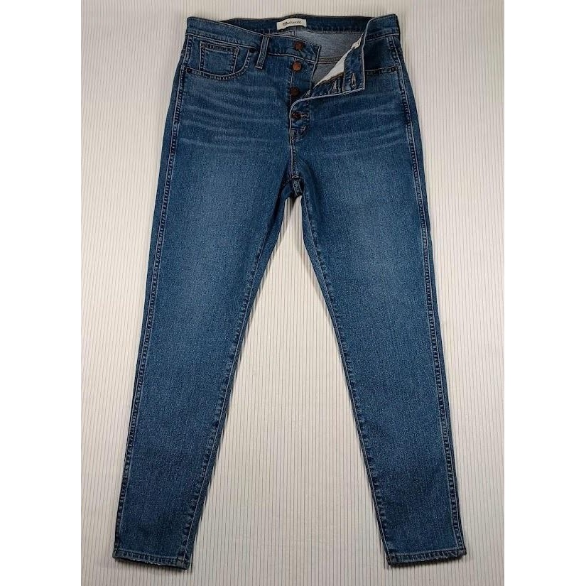 Madewell Jeans Womens 31 Blue 10 Inch High Rise Skinny Denim Stretch Button Fly